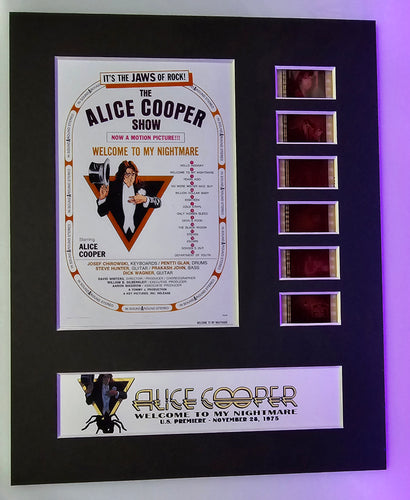Alice Cooper WELCOME TO MY NIGHTMARE 1975 Concert Live Movie 35mm Film Cell Display