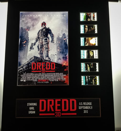 DREDD 2012 Karl Urban Judge Comic 35mm Movie Film Cell Display 8x10 Presentation