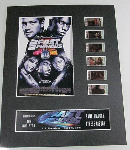 2 Fast 2 Furious Paul Walker 2003 35mm Movie Film Cell Display 8x10 Presentation
