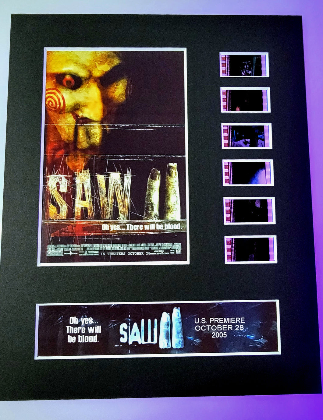 SAW 2 35mm Movie Film Cell Display 8x10 Presentation Jigsaw Horror 2005 James Wan