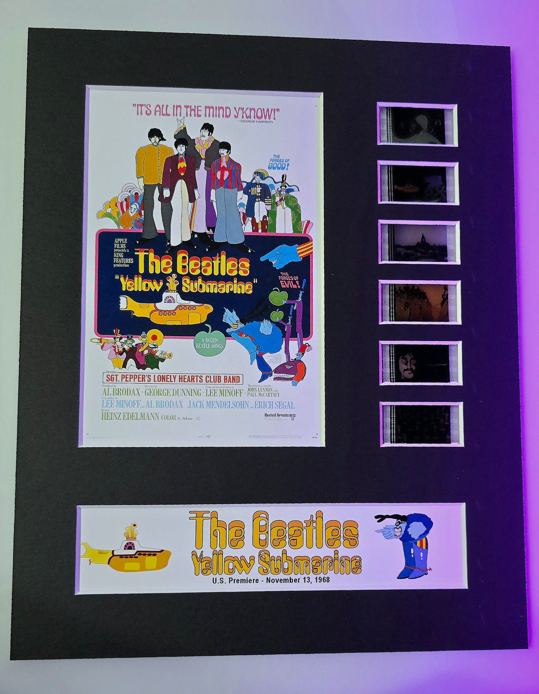 YELLOW SUBMARINE The Beatles 35mm Movie Film Cell Display 8x10