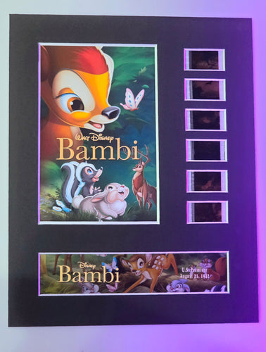 BAMBI Walt Disney Animated 35mm Movie Film Cell Display 8x10 Presentation