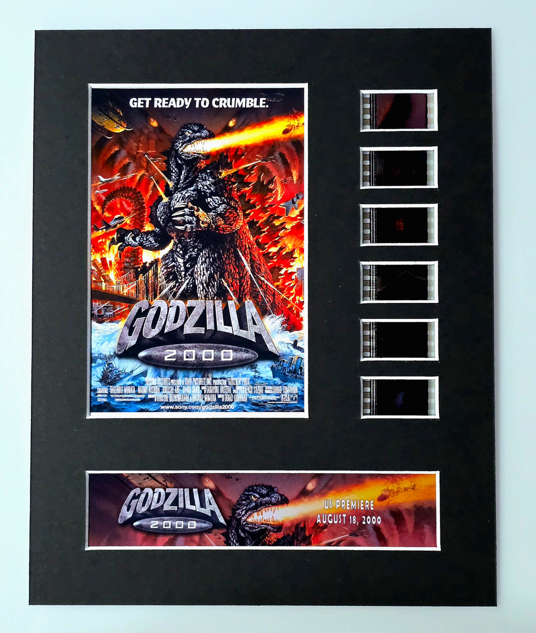 GODZILLA 2000 2k Toho 35mm Movie Film Cell Display 8x10 Presentation Classic Vintage