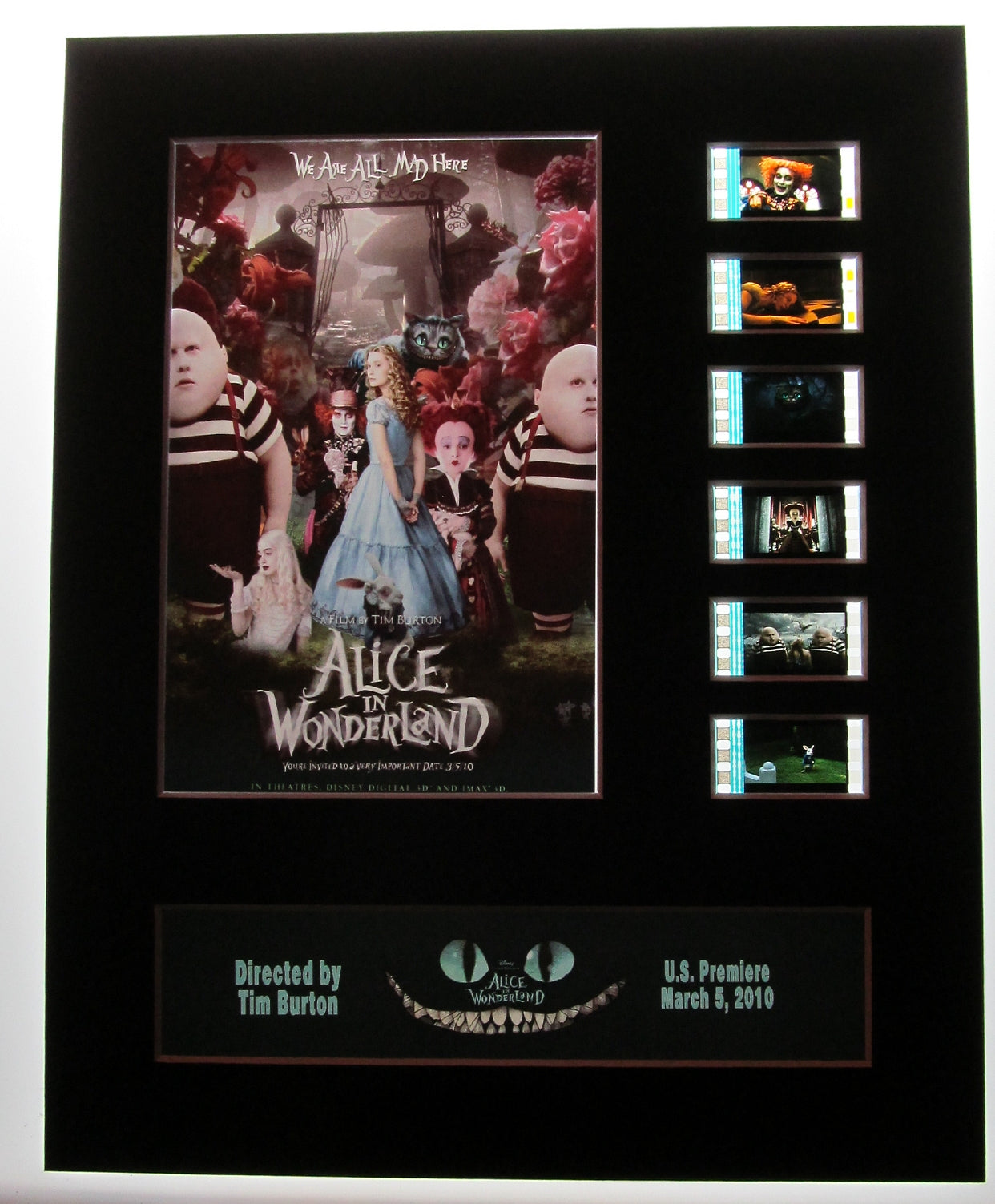Alice in Wonderland Disney 35mm Movie Film Cell Display 8x10 Live 