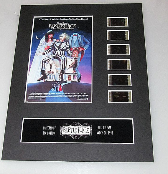 BEETLEJUICE Tim Burton Michael Keaton 35mm Movie Film Cell Display 8x10 Presentation