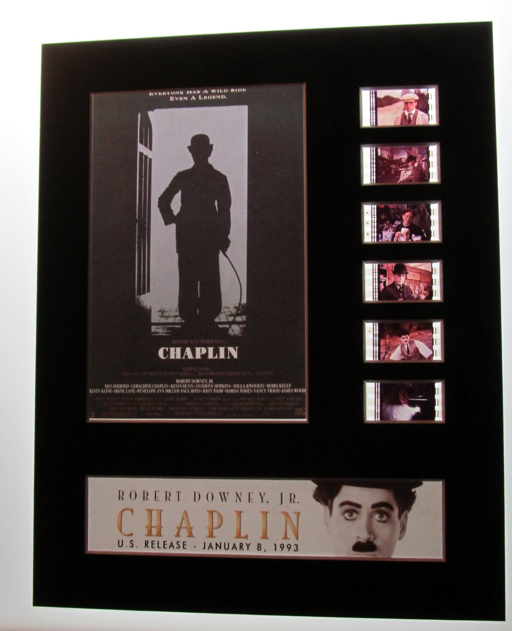 CHAPLIN Robert Downey Jr 35mm Movie Film Cell Display 8x10 Presentation Charlie