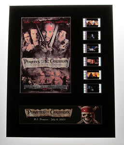 PIRATES OF THE CARIBBEAN PART 1-4 Set 35mm Movie Film Cell Display 8x10