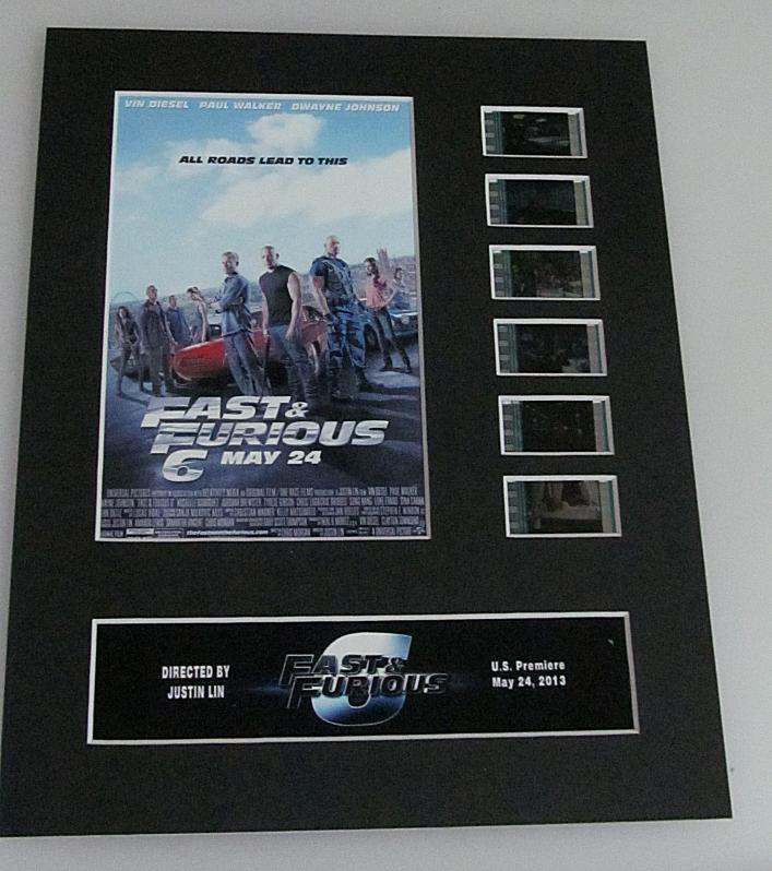 FAST AND FURIOUS 6 Paul Walker Vin Diesel 35mm Movie Film Cell Display 8x10 Presentation