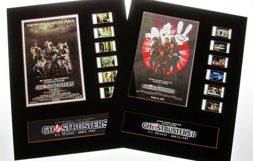 GHOSTBUSTERS 1 & 2 Set 35mm Movie Film Cell Display 8x10