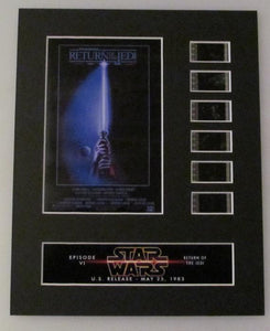 STAR WARS Original Trilogy Set 35mm Movie Film Cell Display 8x10