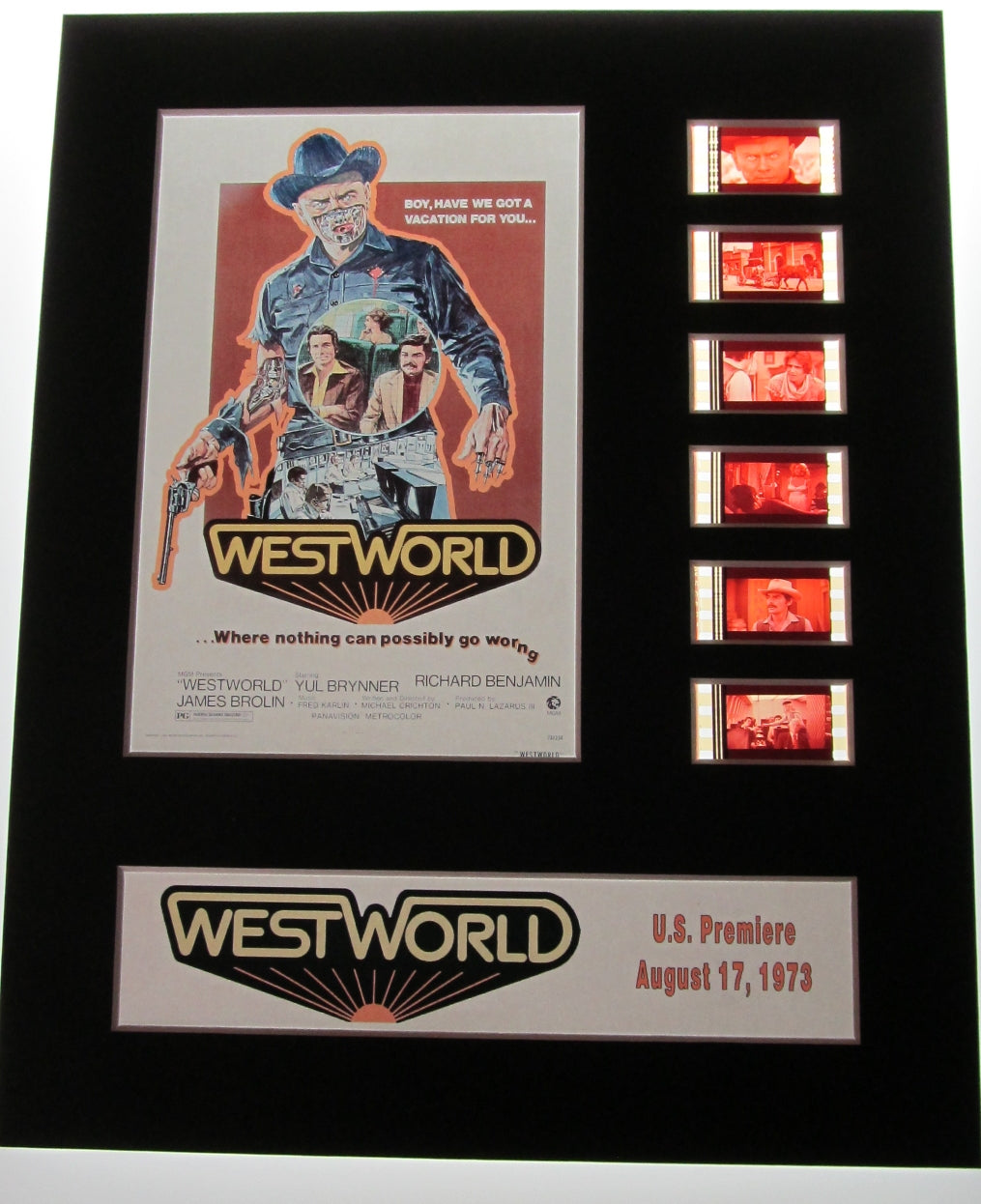 WESTWORLD Original 35mm Movie Film Cell Display 8x10 Presentation Horror