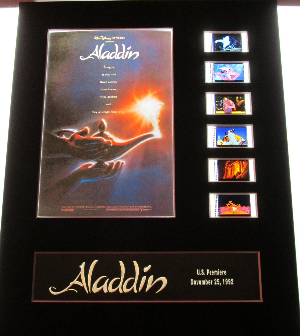 ALADDIN Disney 35mm Movie Film Cell Display 8x10 Presentation Robin Wi ...