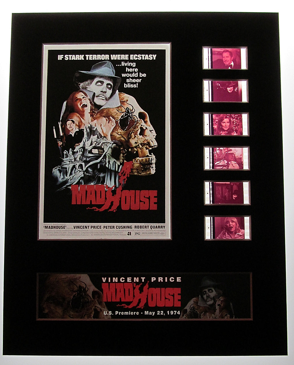 MADHOUSE Vincent Price Peter Cushing 35mm Movie Film Cell Display 8x10 Presentation Horror