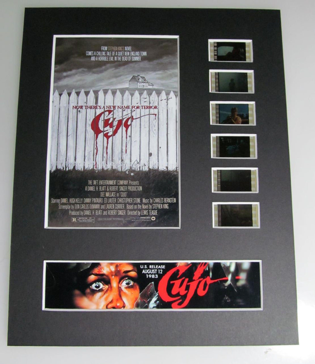 CUJO Stephen King Dog 35mm Movie Film Cell Display 8x10 Presentation Horror