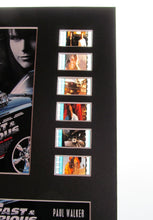 Load image into Gallery viewer, FAST AND FURIOUS (Part 4) Paul Walker Vin Diesel 35mm Movie Film Cell Display 8x10 Presentation