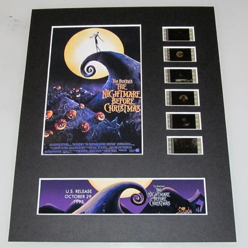 THE NIGHTMARE BEFORE CHRISTMAS 35mm Movie Film Cell Display 8x10 Presentation Tim Burton Disney