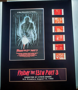 FRIDAY THE 13th Part 3 Jason Voorhees 35mm Movie Film Cell Display 8x10 Presentation Horror