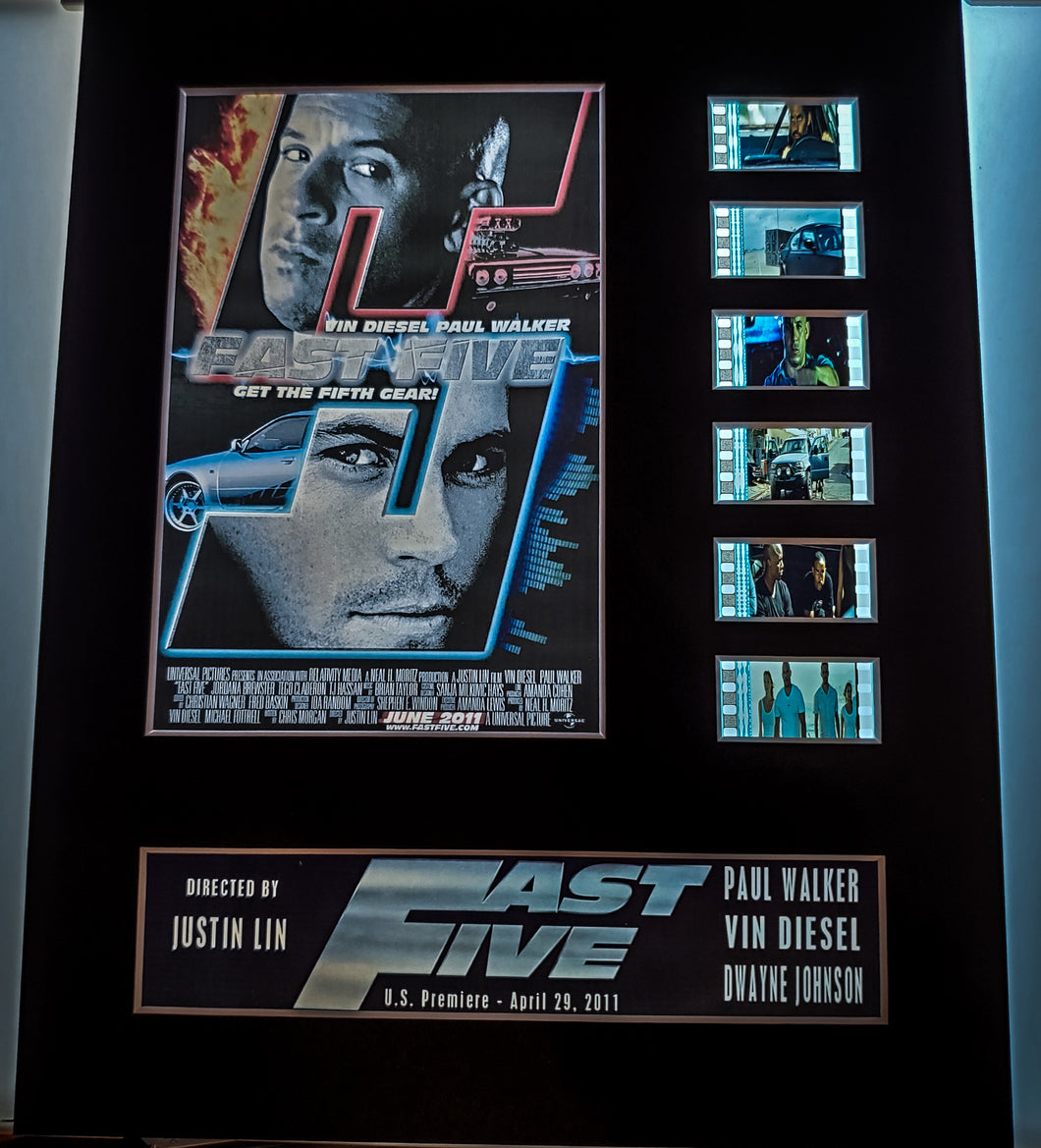 FAST FIVE (Fast & Furious Part 5) 35mm Movie Film Cell Display 8x10