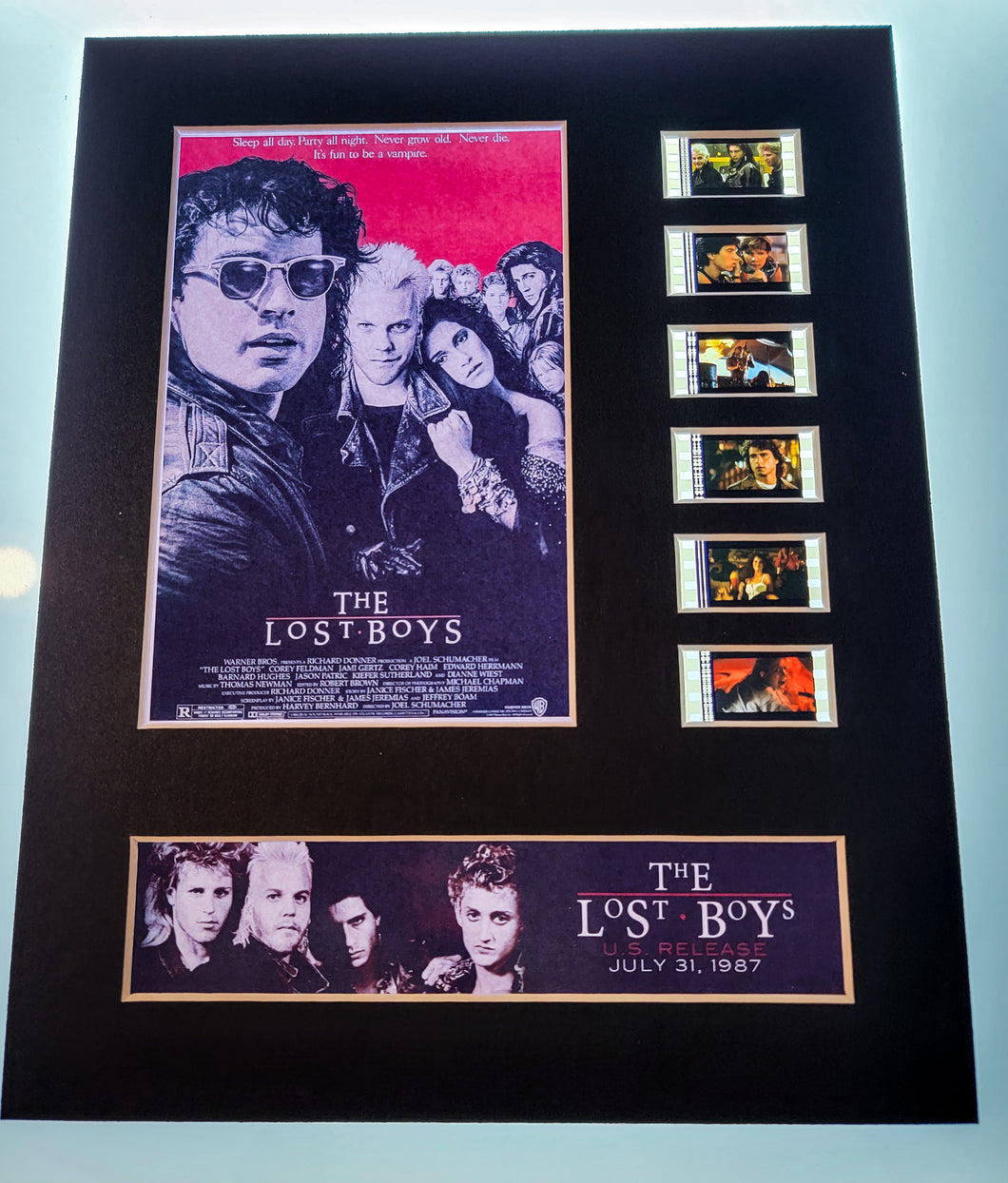 THE LOST BOYS 1987 Vampire 35mm Movie Film Cell Display 8x10 Presentation Horror