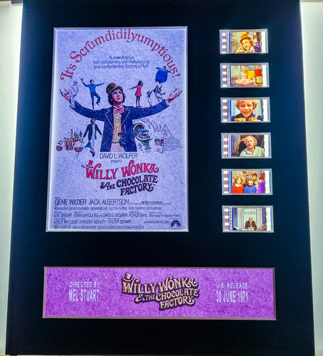 Willy Wonka & the Chocolate Factory 35mm Movie Film Cell Display 8x10 Presentation