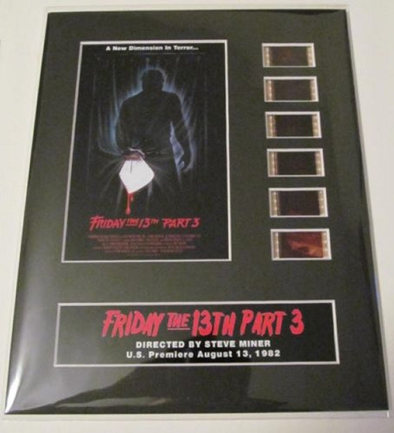 FRIDAY THE 13th Part 3 Jason Voorhees 35mm Movie Film Cell Display 8x10 Presentation Horror
