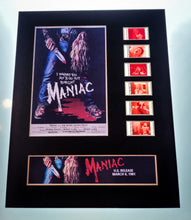 Load image into Gallery viewer, MANIAC 1981 Tom Savini 35mm Movie Film Cell Display 8x10 Presentation Horror
